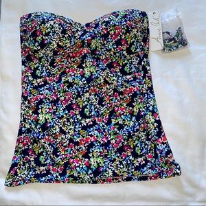 Anne Cole Navy Ditzy Floral Tankini Top!